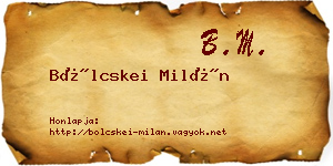 Bölcskei Milán névjegykártya