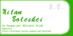 milan bolcskei business card